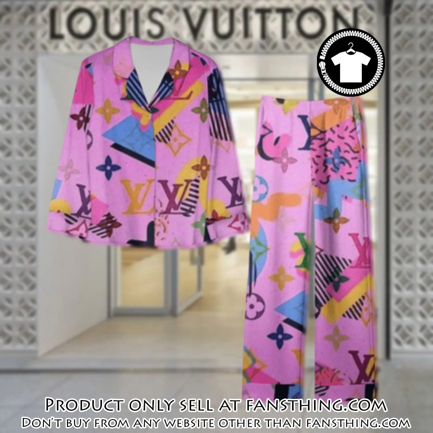 Trending luxury lv satin pajama set pjs1075 fst0714928